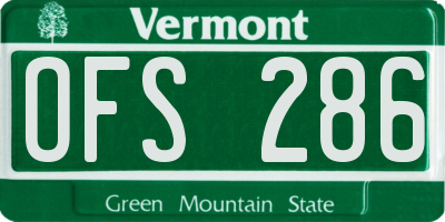 VT license plate OFS286