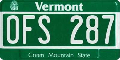 VT license plate OFS287