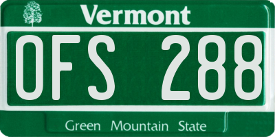 VT license plate OFS288