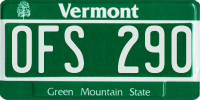 VT license plate OFS290