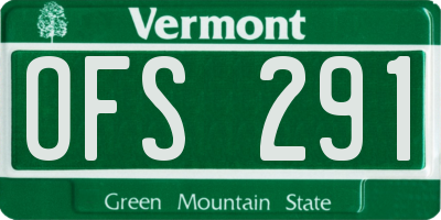 VT license plate OFS291