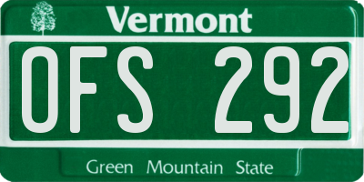 VT license plate OFS292