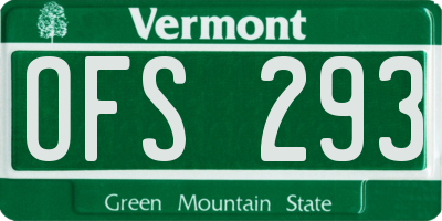 VT license plate OFS293