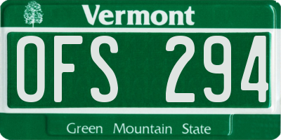 VT license plate OFS294