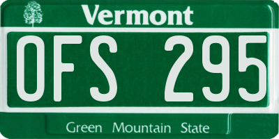 VT license plate OFS295