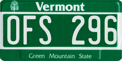 VT license plate OFS296