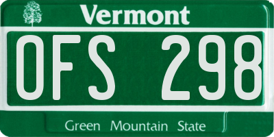 VT license plate OFS298