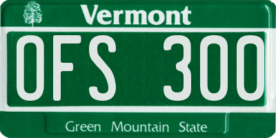VT license plate OFS300
