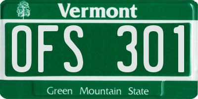 VT license plate OFS301