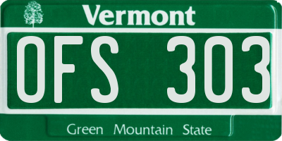 VT license plate OFS303