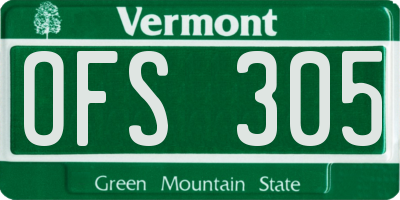 VT license plate OFS305