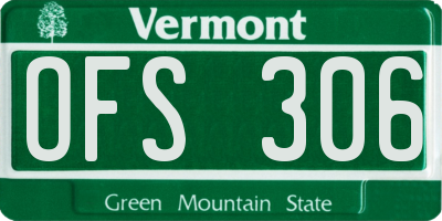 VT license plate OFS306