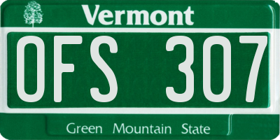 VT license plate OFS307