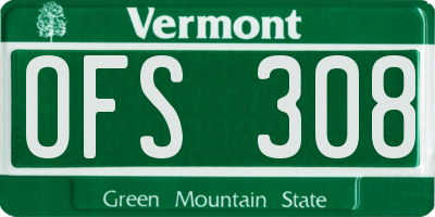 VT license plate OFS308