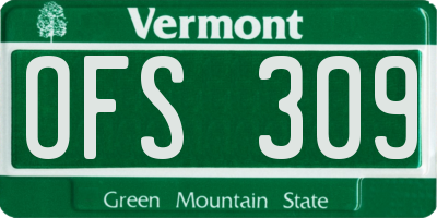 VT license plate OFS309