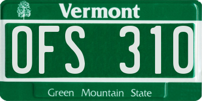 VT license plate OFS310