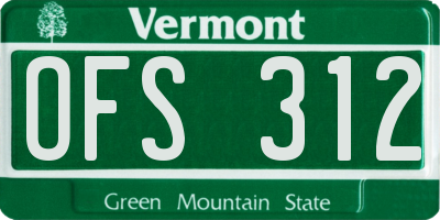 VT license plate OFS312