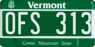 VT license plate OFS313