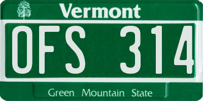 VT license plate OFS314