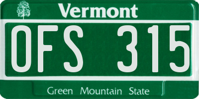 VT license plate OFS315