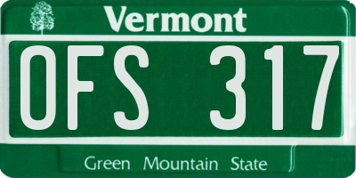 VT license plate OFS317