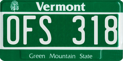 VT license plate OFS318