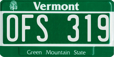 VT license plate OFS319
