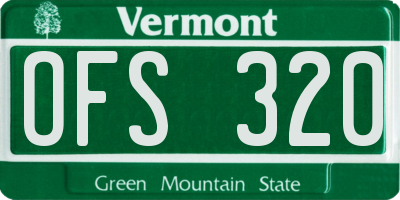 VT license plate OFS320
