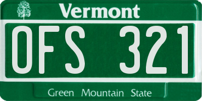 VT license plate OFS321