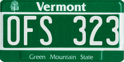 VT license plate OFS323