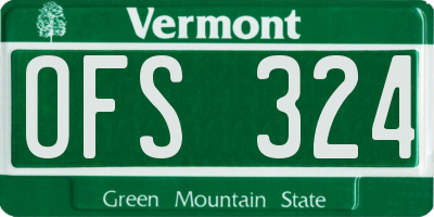 VT license plate OFS324