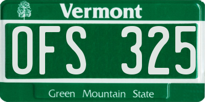 VT license plate OFS325