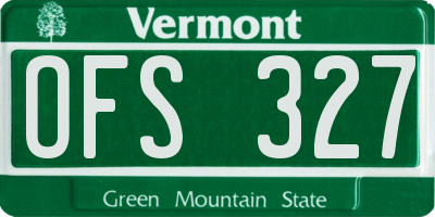 VT license plate OFS327