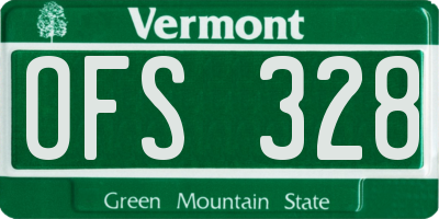 VT license plate OFS328