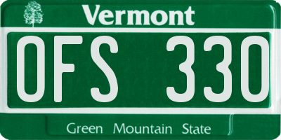 VT license plate OFS330
