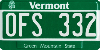 VT license plate OFS332