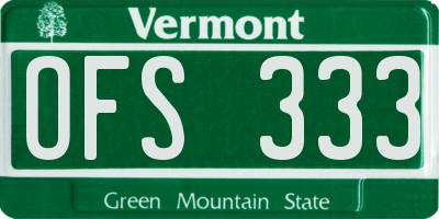 VT license plate OFS333