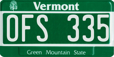 VT license plate OFS335