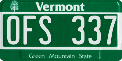 VT license plate OFS337