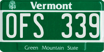 VT license plate OFS339
