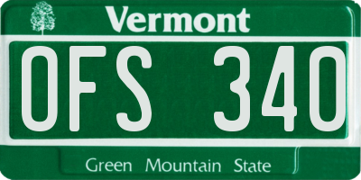 VT license plate OFS340
