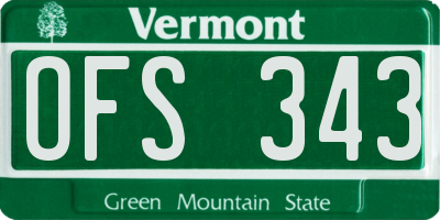 VT license plate OFS343