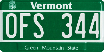 VT license plate OFS344