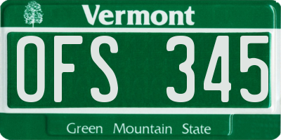 VT license plate OFS345