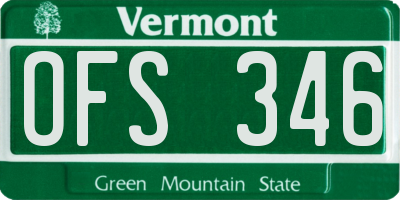 VT license plate OFS346