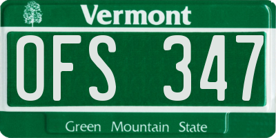 VT license plate OFS347