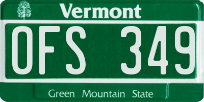 VT license plate OFS349