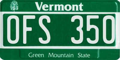 VT license plate OFS350