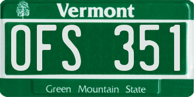VT license plate OFS351