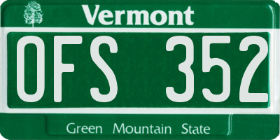VT license plate OFS352